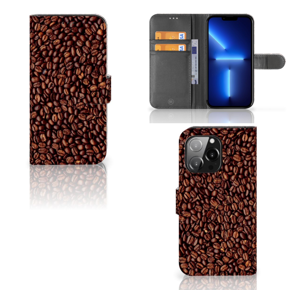 iPhone 13 Pro Book Cover Koffiebonen met een prachtig koffiebonen design voor barista's ☕.