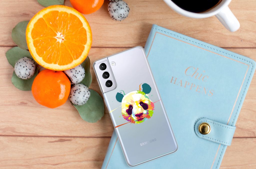Samsung Galaxy S21 Plus Telefoonhoesje met Naam Panda Color B2C Telecom
