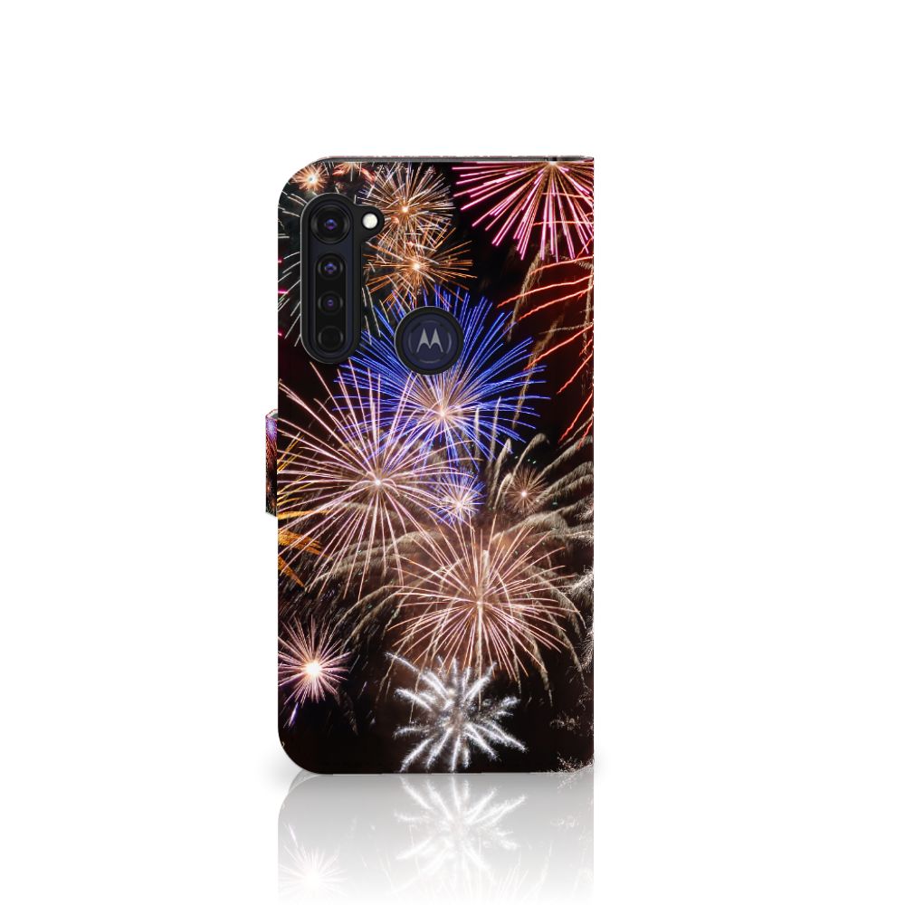 Motorola Moto G Pro Wallet Case met Pasjes Vuurwerk