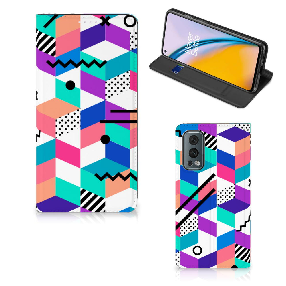 OnePlus Nord 2 5G Stand Case Blokken Kleurrijk