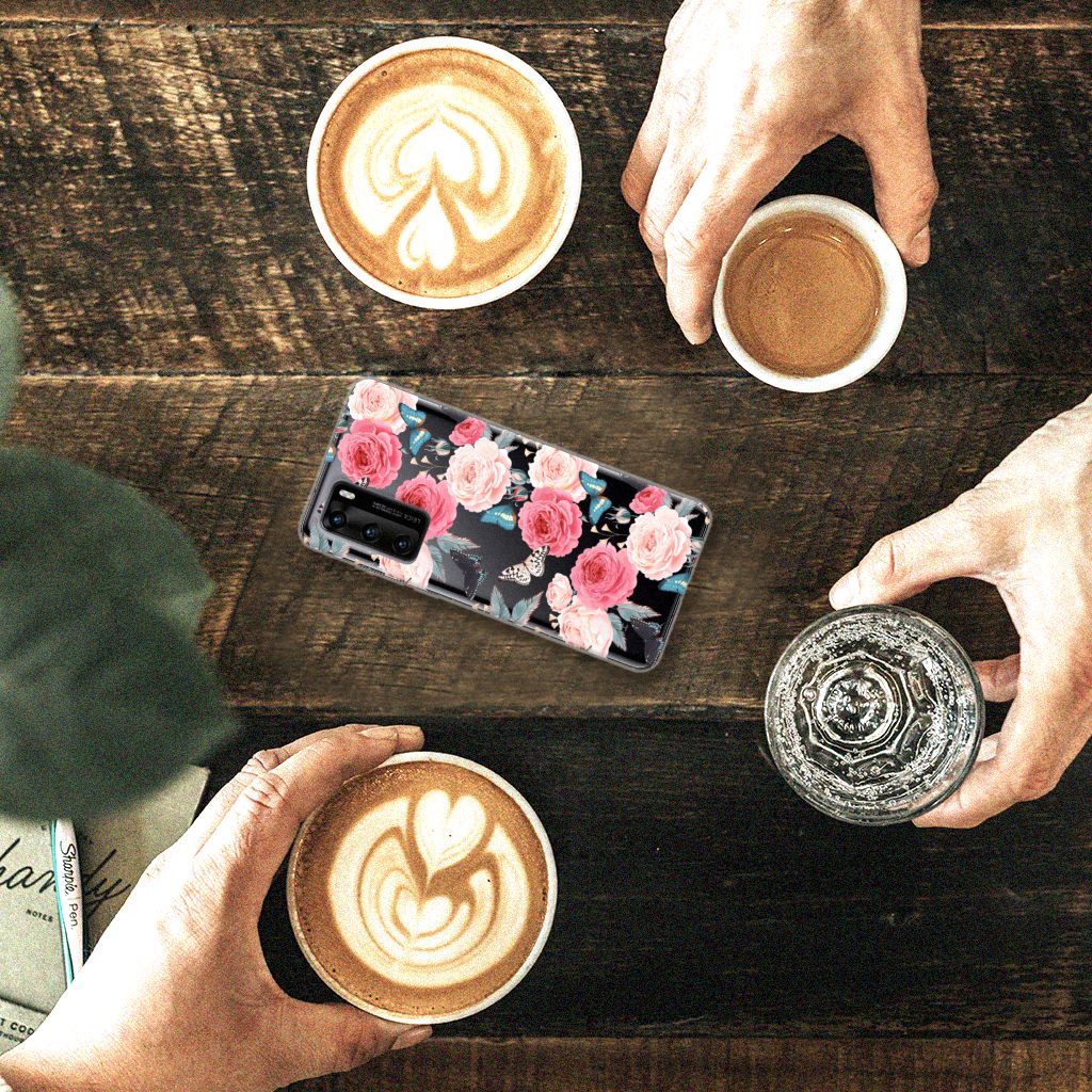 Huawei P40 TPU Case Butterfly Roses B2C Telecom