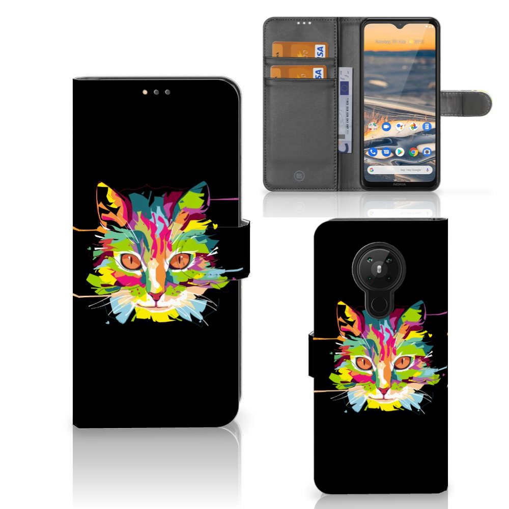 Nokia 5.3 Leuk Hoesje Cat Color