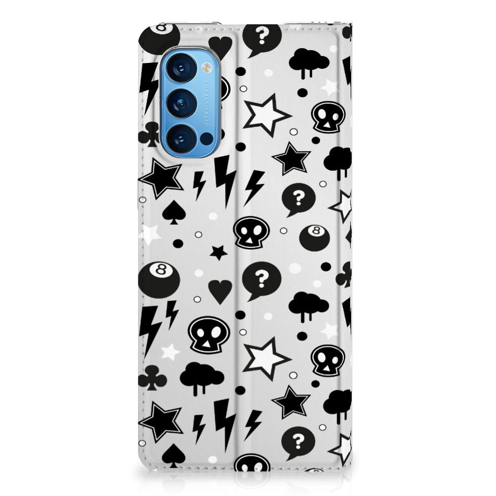 Mobiel BookCase OPPO Reno4 Pro 5G Silver Punk - B2C Telecom