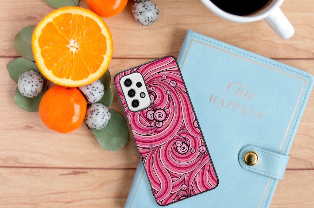 Samsung Galaxy A23 Leuk Telefoonhoesje Swirl Pink B2C Telecom