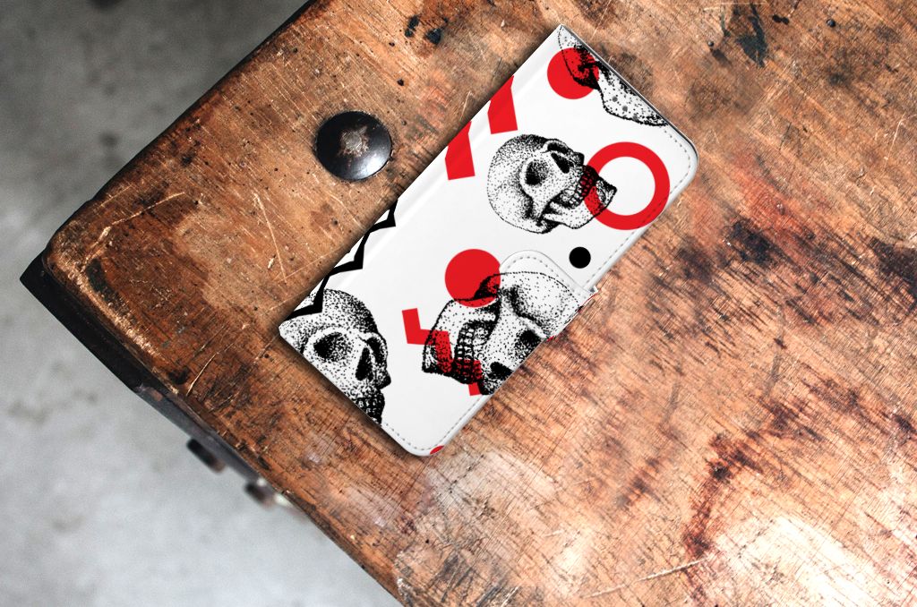 Telefoonhoesje met Naam Samsung Galaxy S21 Plus Skull Red