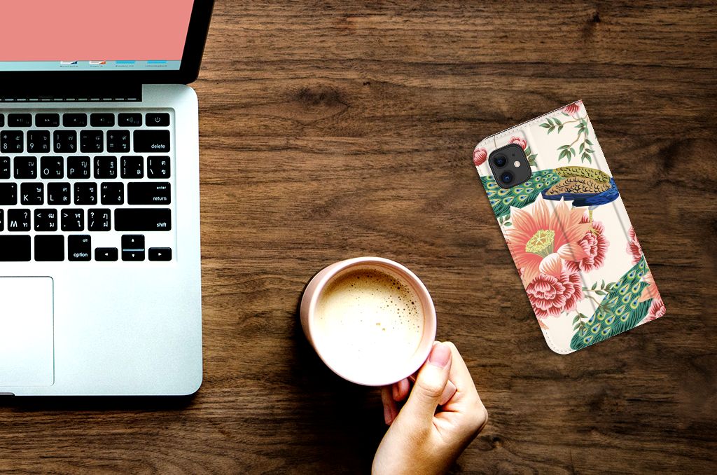 Hoesje maken voor Apple iPhone 11 Pink Peacock - B2C Telecom