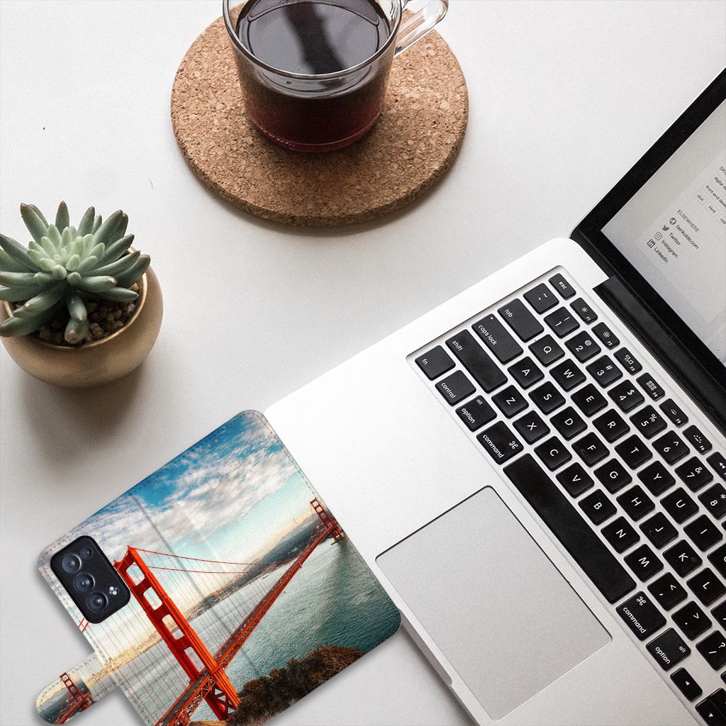 OPPO Reno 6 Pro Plus 5G Flip Cover Golden Gate Bridge