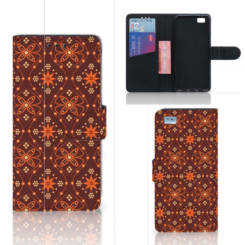 Huawei Ascend P8 Lite Telefoon Hoesje Batik Brown