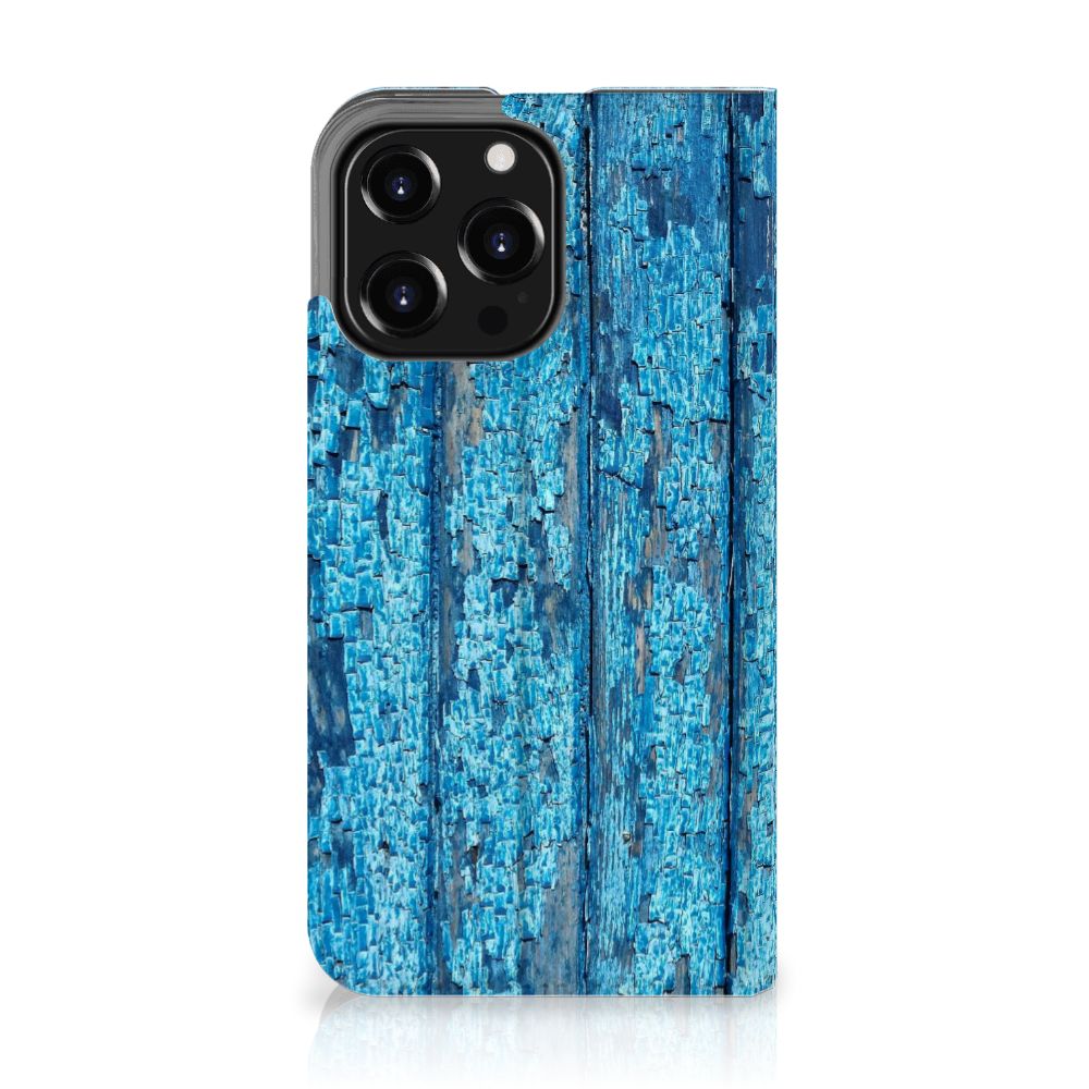 iPhone 13 Pro Book Wallet Case Wood Blue - B2C Telecom