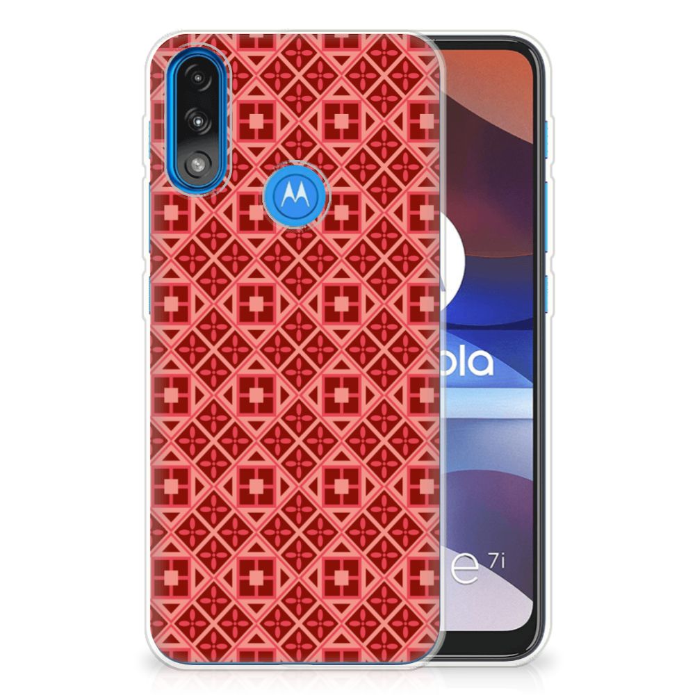 Motorola Moto E7/E7i Power TPU bumper Batik Rood