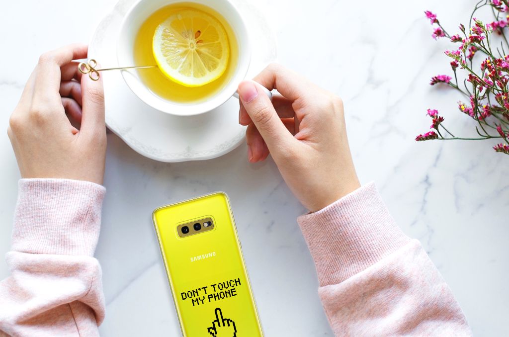 Samsung Galaxy S10e Silicone-hoesje Finger Don't Touch My Phone