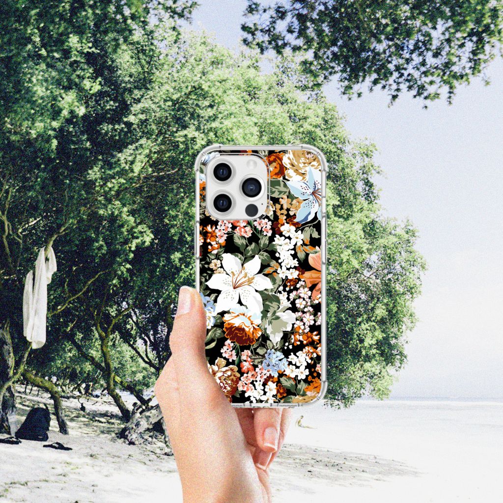 Case voor iPhone 13 Pro Max Dark Flowers - B2C Telecom