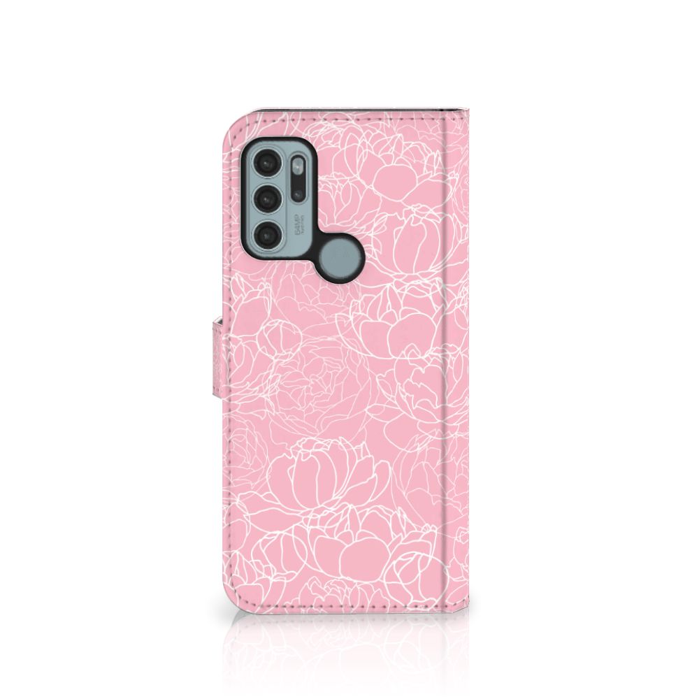 Motorola Moto G60s Hoesje White Flowers