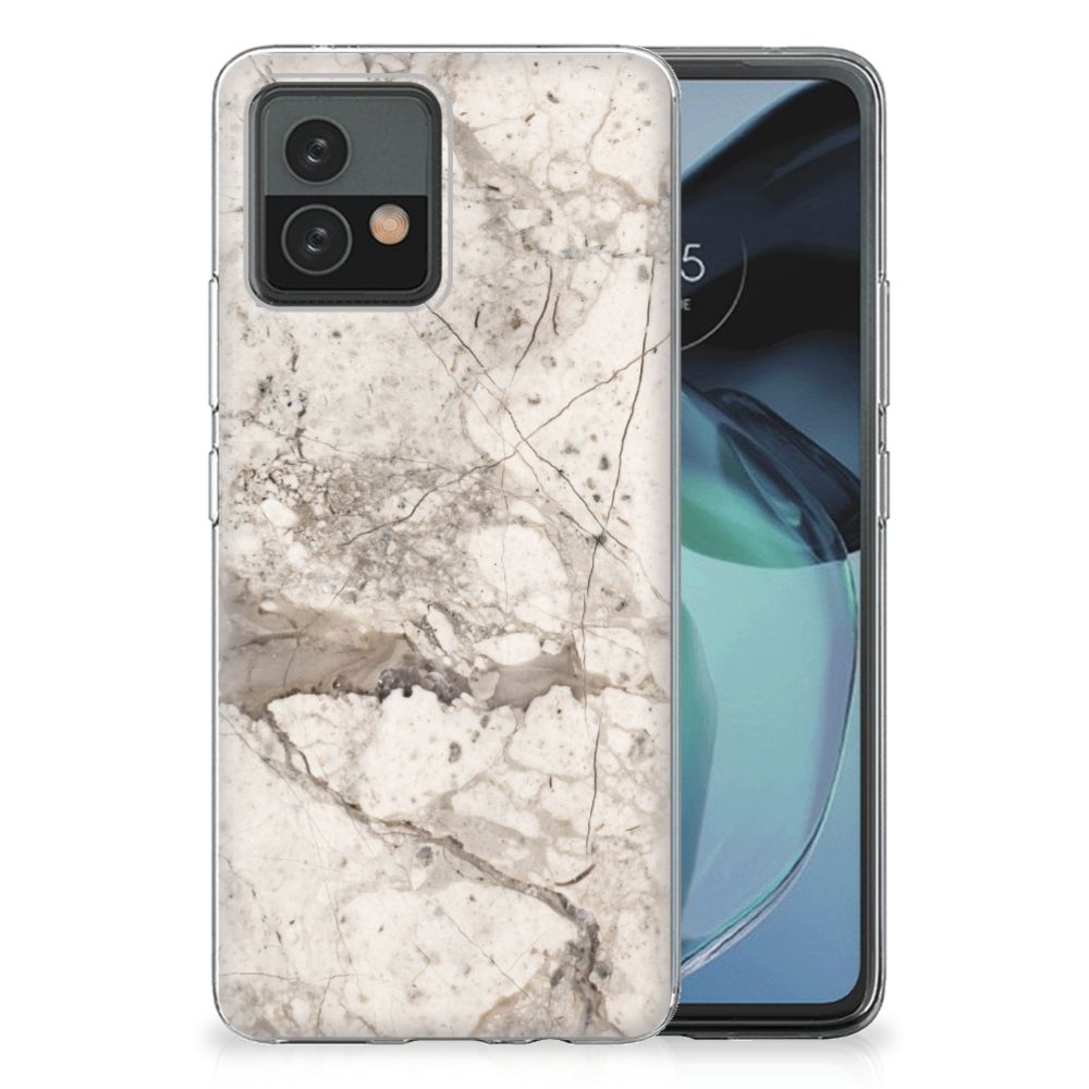 Motorola Moto G72 TPU Siliconen Hoesje Marmer Beige B2C Telecom