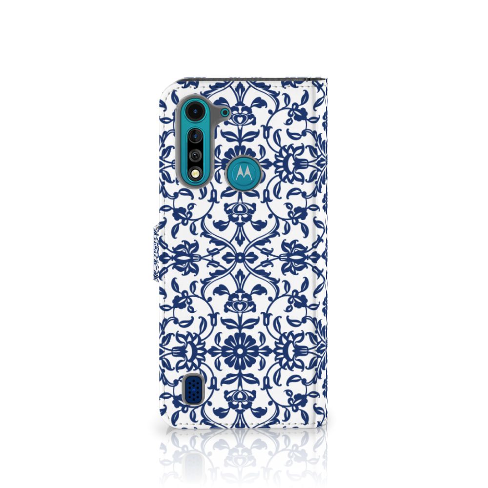 Motorola G8 Power Lite Hoesje Flower Blue