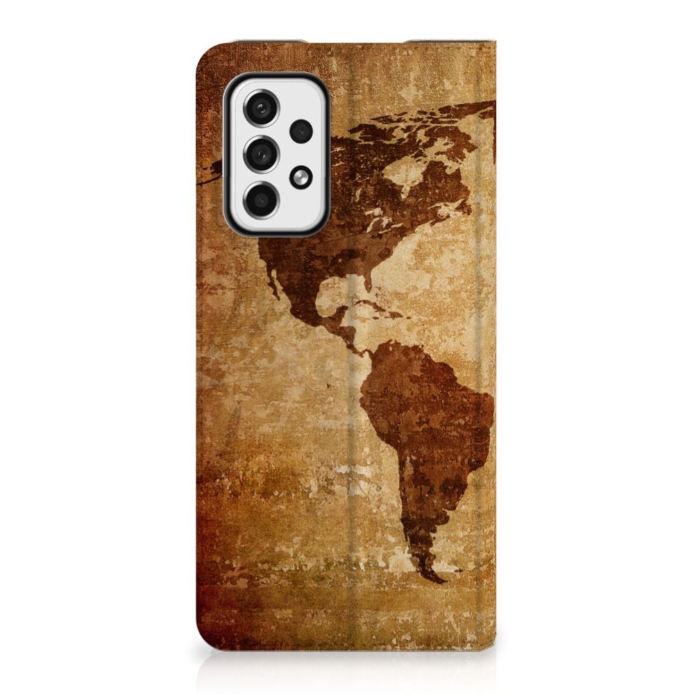 Samsung Galaxy A73 Book Cover Wereldkaart - B2C Telecom