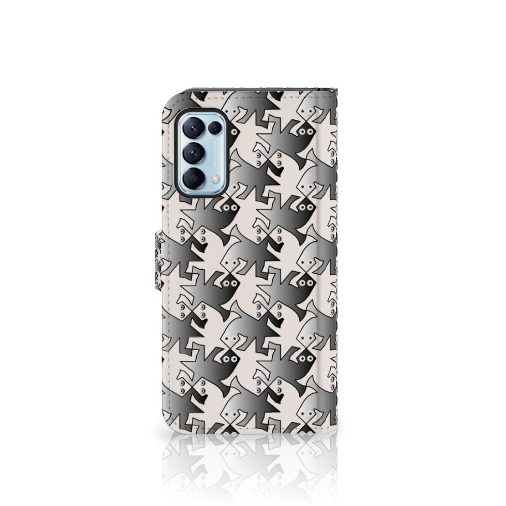 OPPO Find X3 Lite Telefoonhoesje met Pasjes Salamander Grey