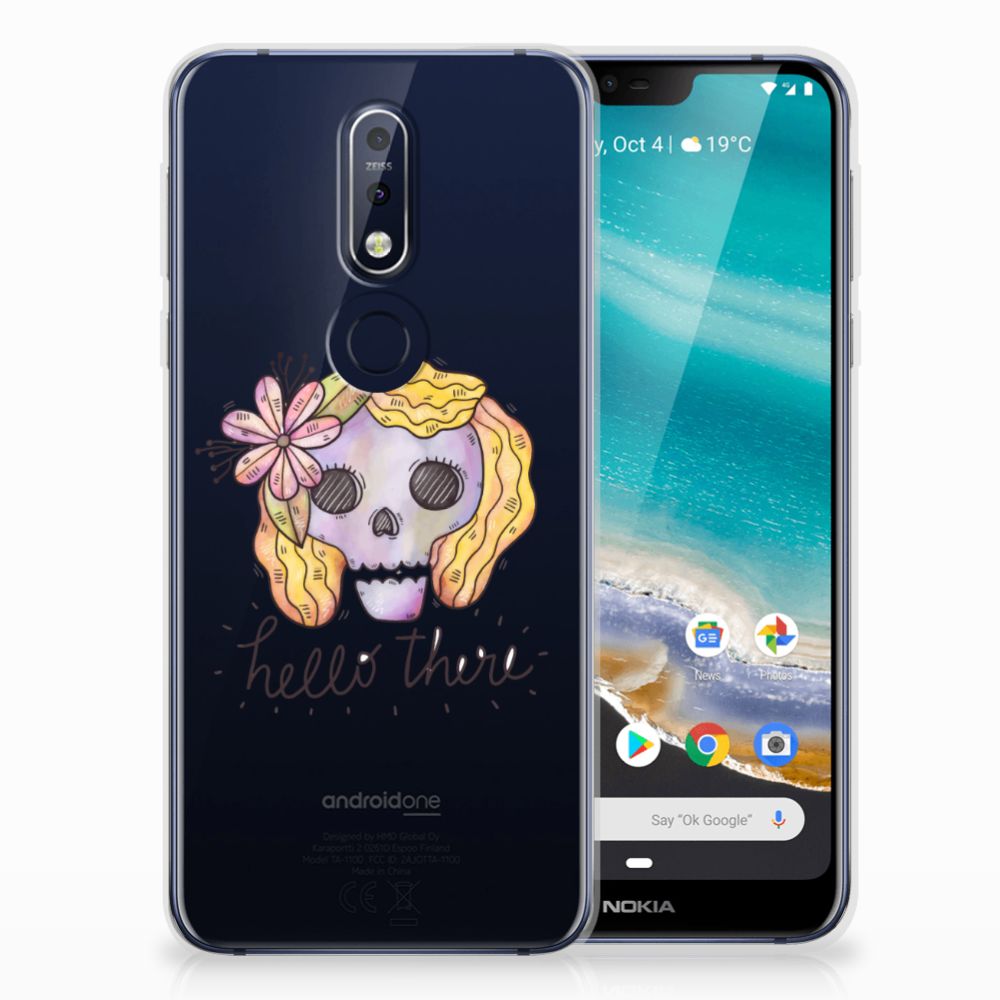 Silicone Back Case Nokia 7.1 Boho Skull