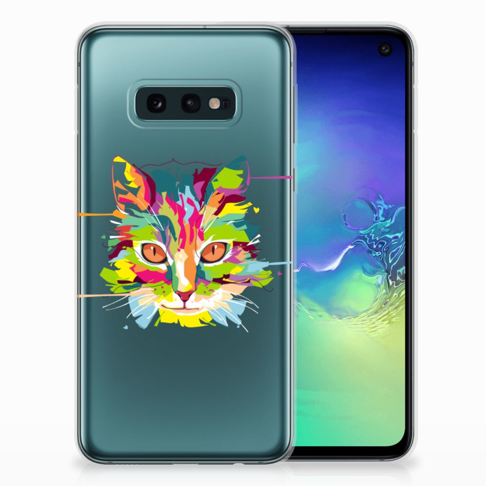 Samsung Galaxy S10e Telefoonhoesje met Naam Cat Color