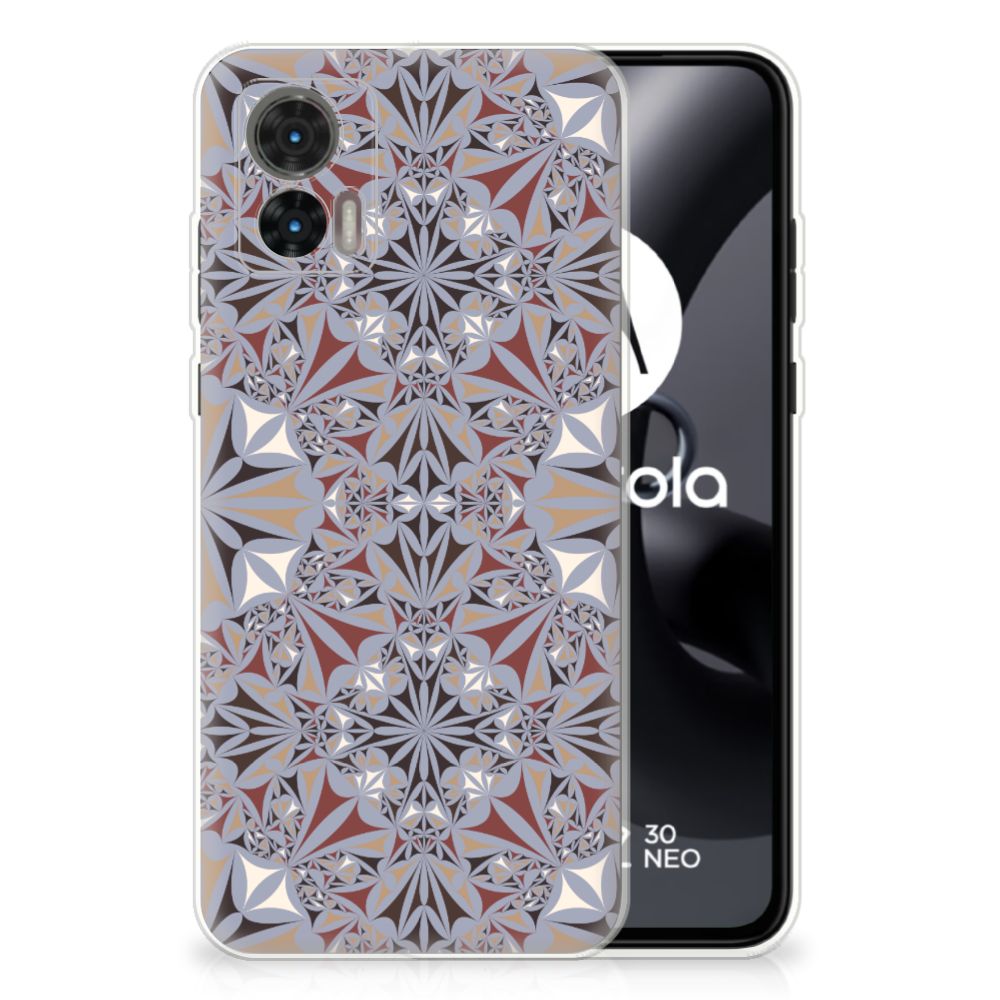 Motorola Edge 30 Neo TPU Siliconen Hoesje Flower Tiles B2C Telecom