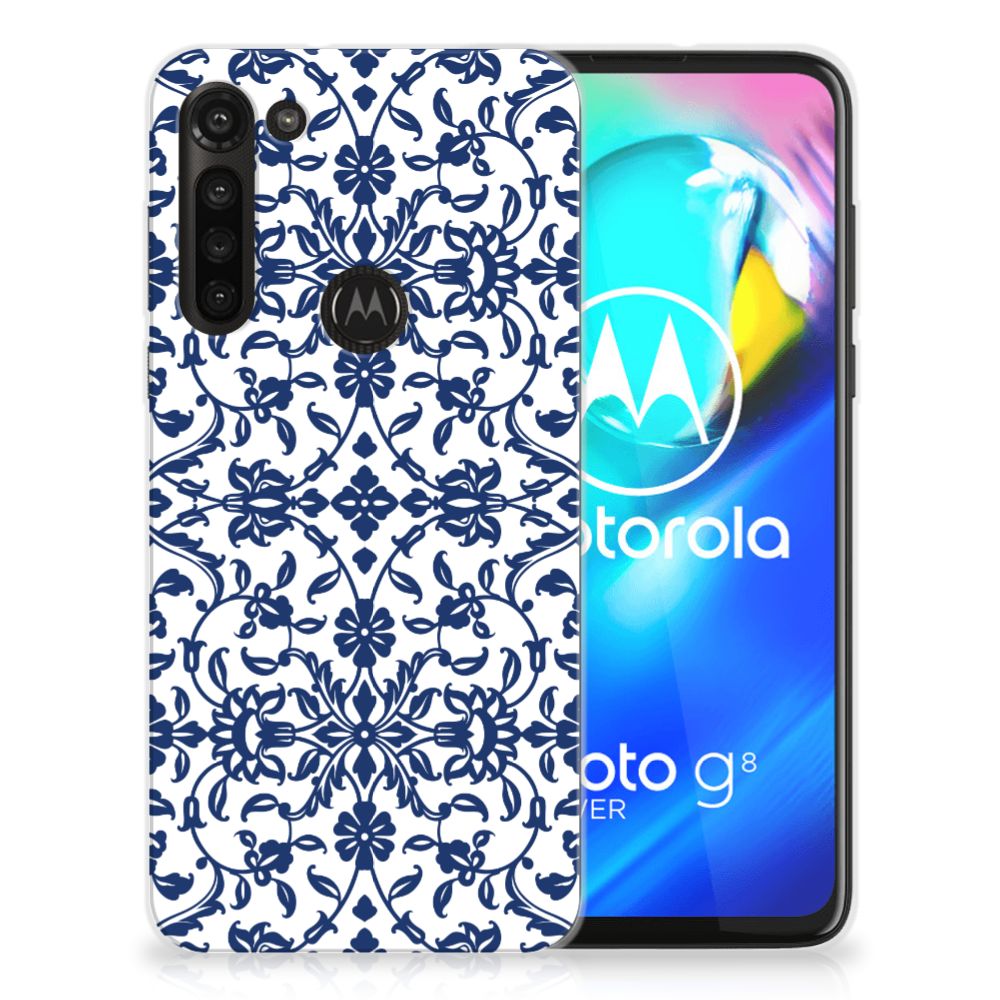 Motorola Moto G8 Power TPU Case Flower Blue