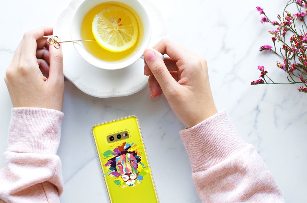Samsung Galaxy S10e Telefoonhoesje met Naam Lion Color