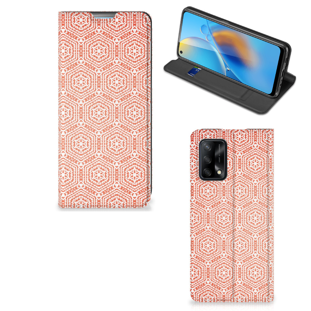 OPPO A74 4G Hoesje met Magneet Pattern Orange - B2C Telecom