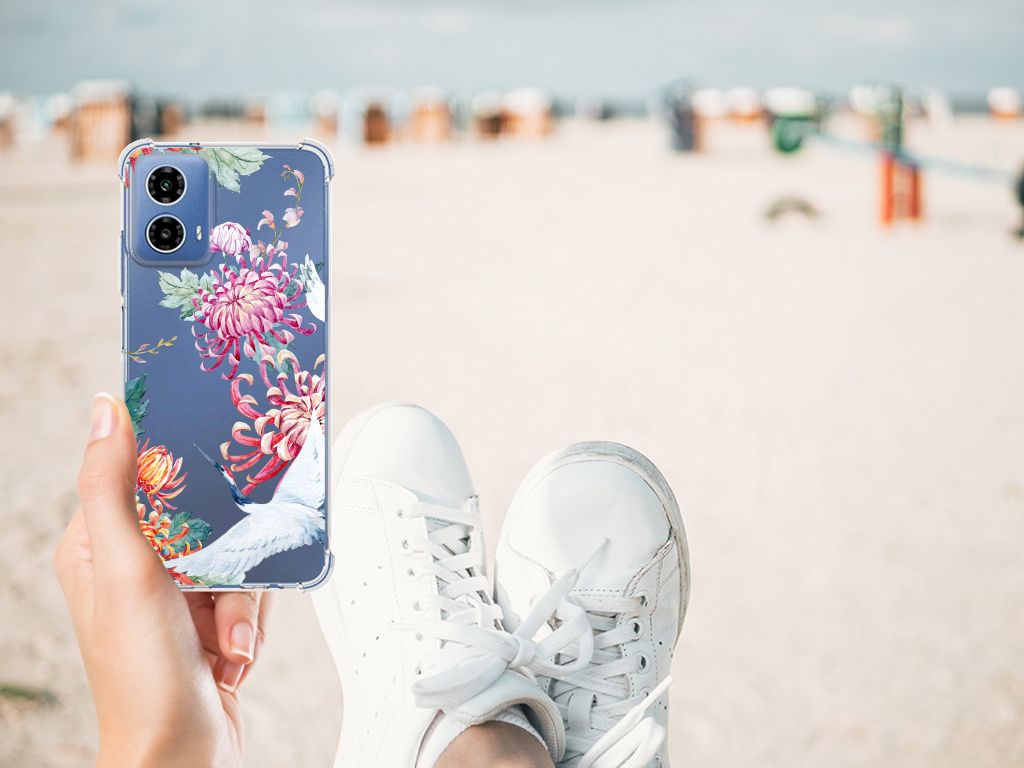 Motorola Moto G34 Case Anti-shock Bird Flowers B2C Telecom