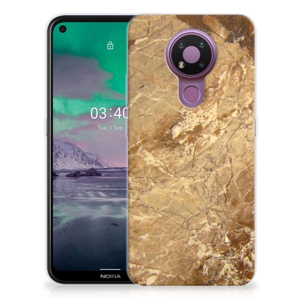 Nokia 3.4 TPU Siliconen Hoesje Marmer Creme