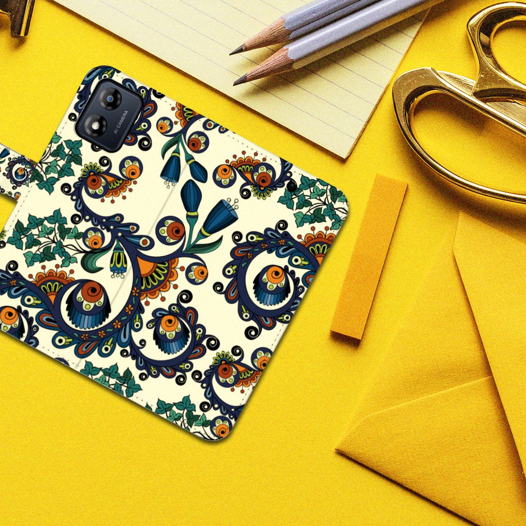 Wallet Case Motorola Moto E13 4G Barok Flower