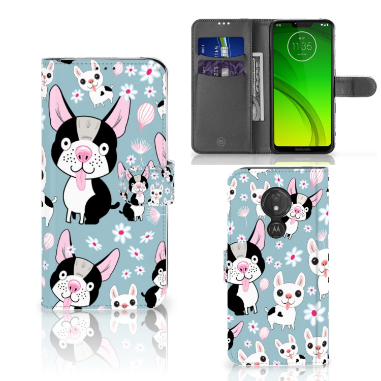 Motorola Moto G7 Power Telefoonhoesje met Pasjes Hondjes