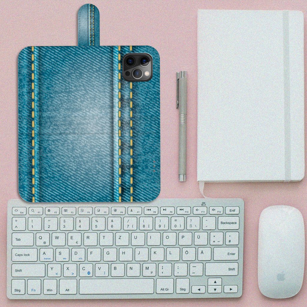 Apple iPhone 12 Pro Max Wallet Case met Pasjes Jeans
