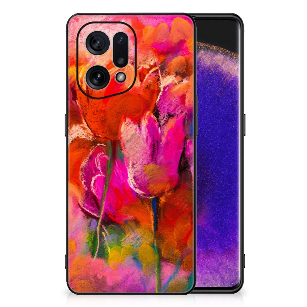 Kleurrijke Telefoonhoesje OPPO Find X5 Tulips