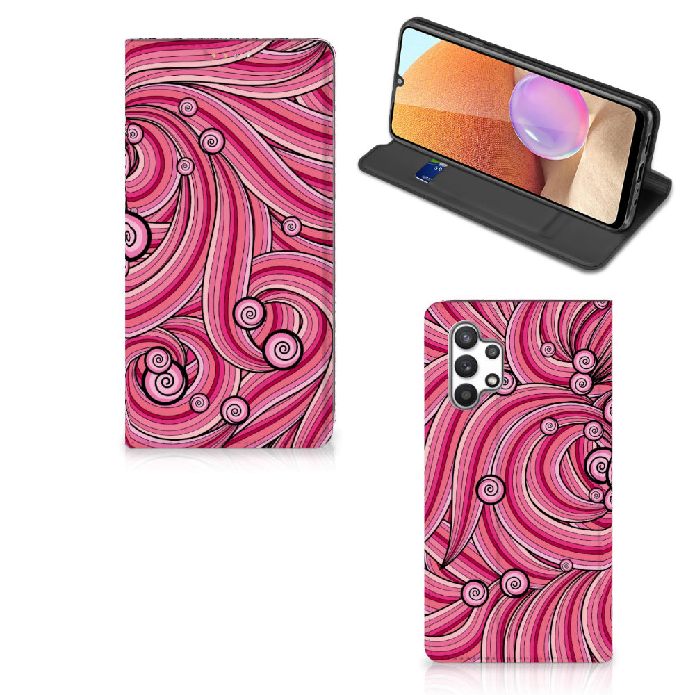 Samsung Galaxy A32 4G | A32 5G Enterprise Editie Bookcase Swirl Pink