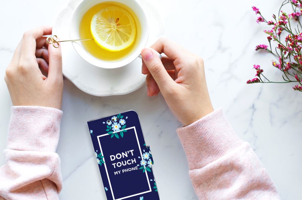 Microsoft Lumia 650 Portemonnee Hoesje Flowers Blue DTMP