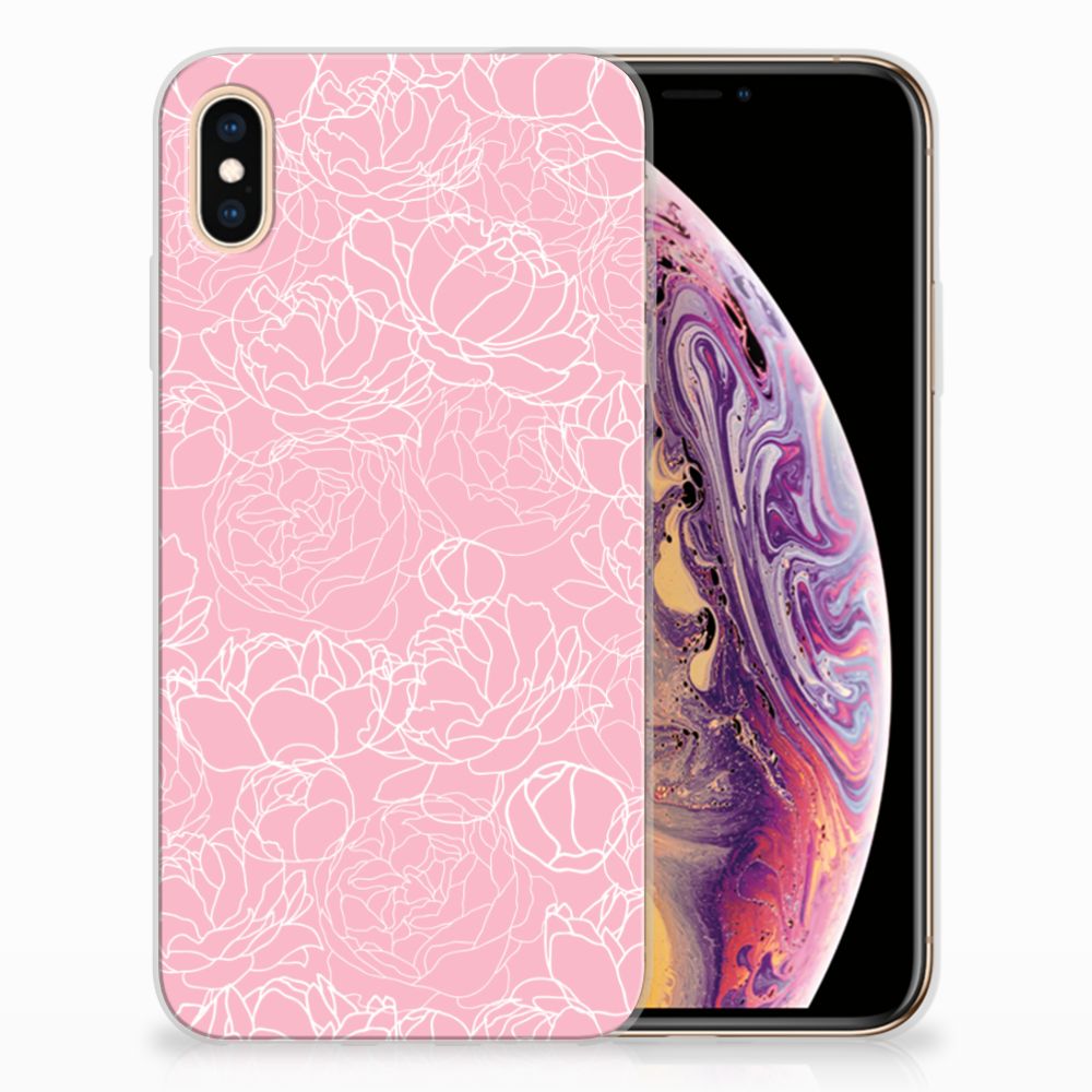 Apple iPhone Xs Max TPU Case White Flowers
