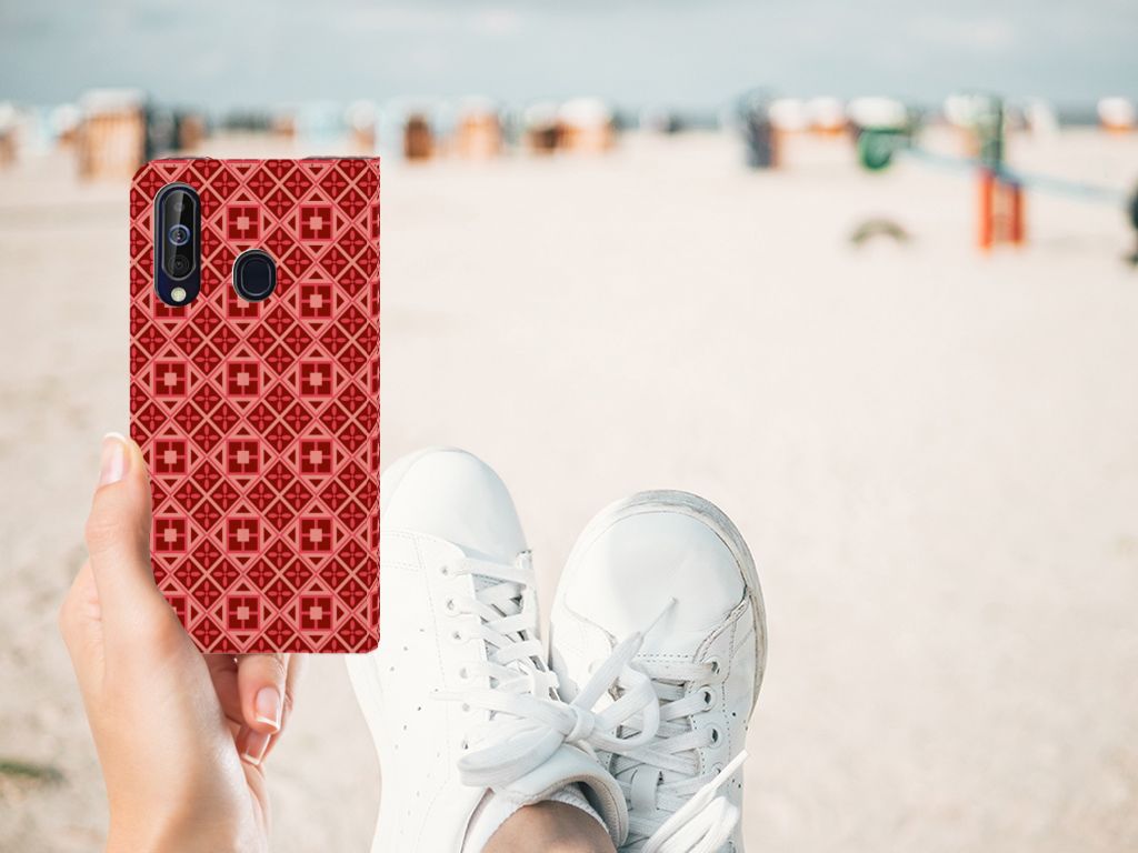 Samsung Galaxy A60 Hoesje met Magneet Batik Rood