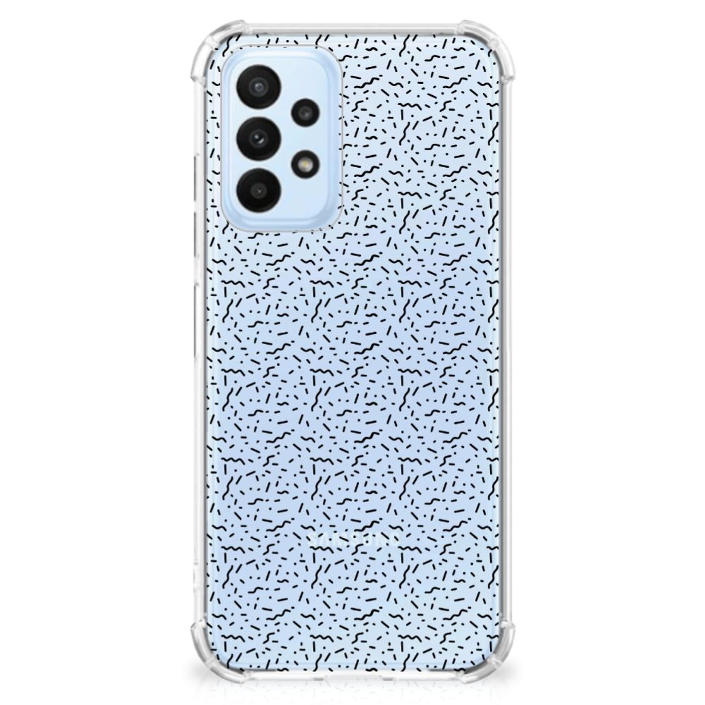 Samsung Galaxy A23 Doorzichtige Silicone Hoesje Stripes Dots - B2C Telecom