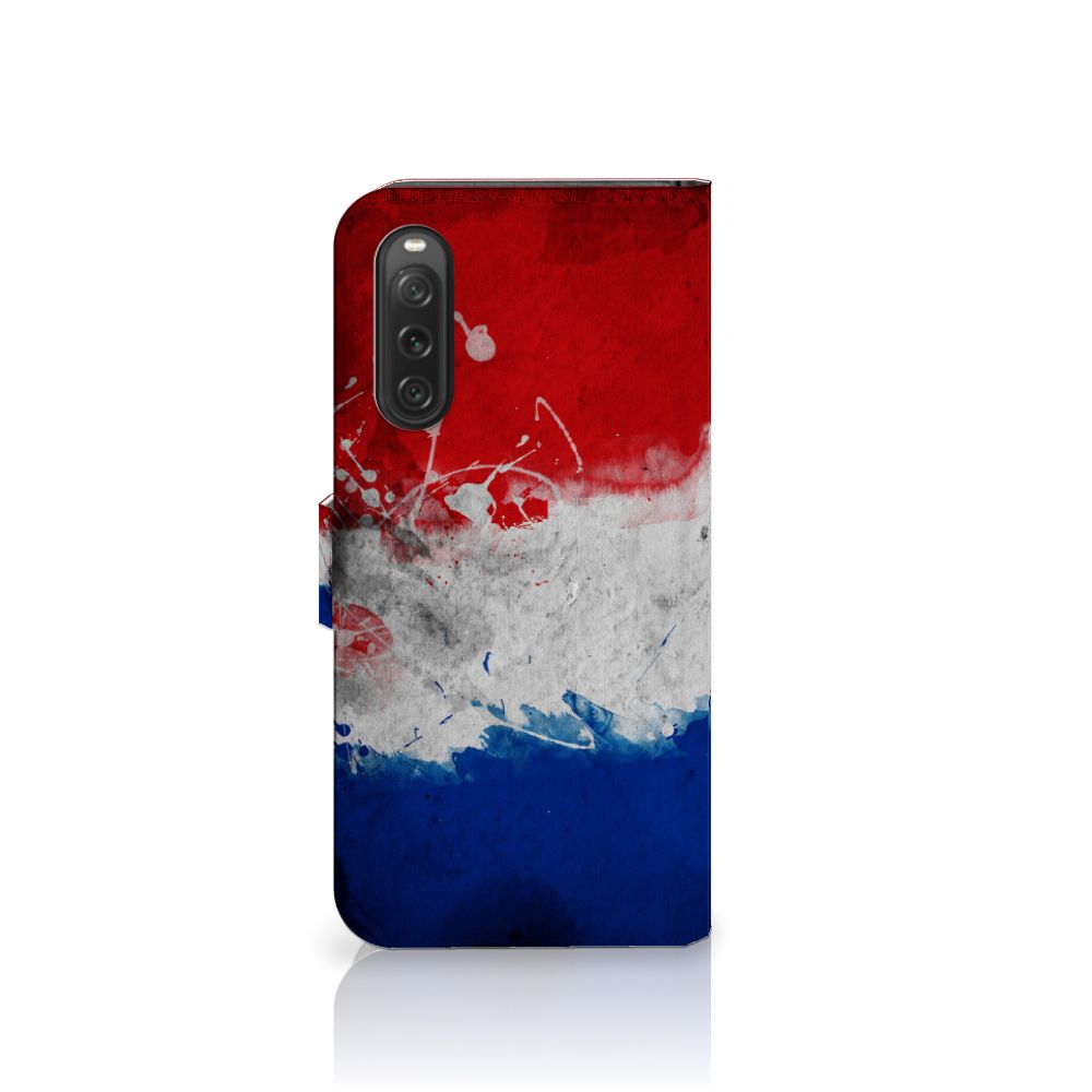 Sony Xperia 10 V Bookstyle Case Nederland met artistiek design van de Nederlandse vlag