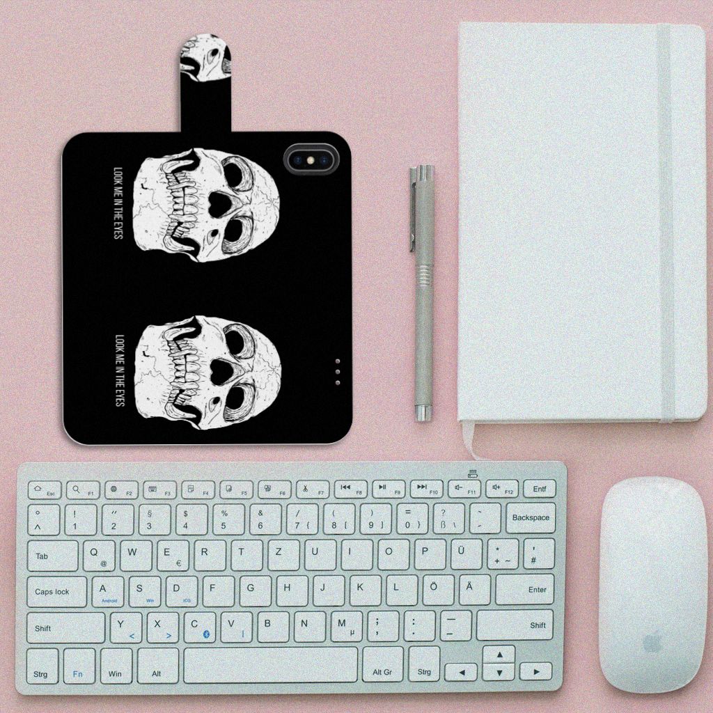 Telefoonhoesje met Naam Apple iPhone X | Xs Skull Eyes