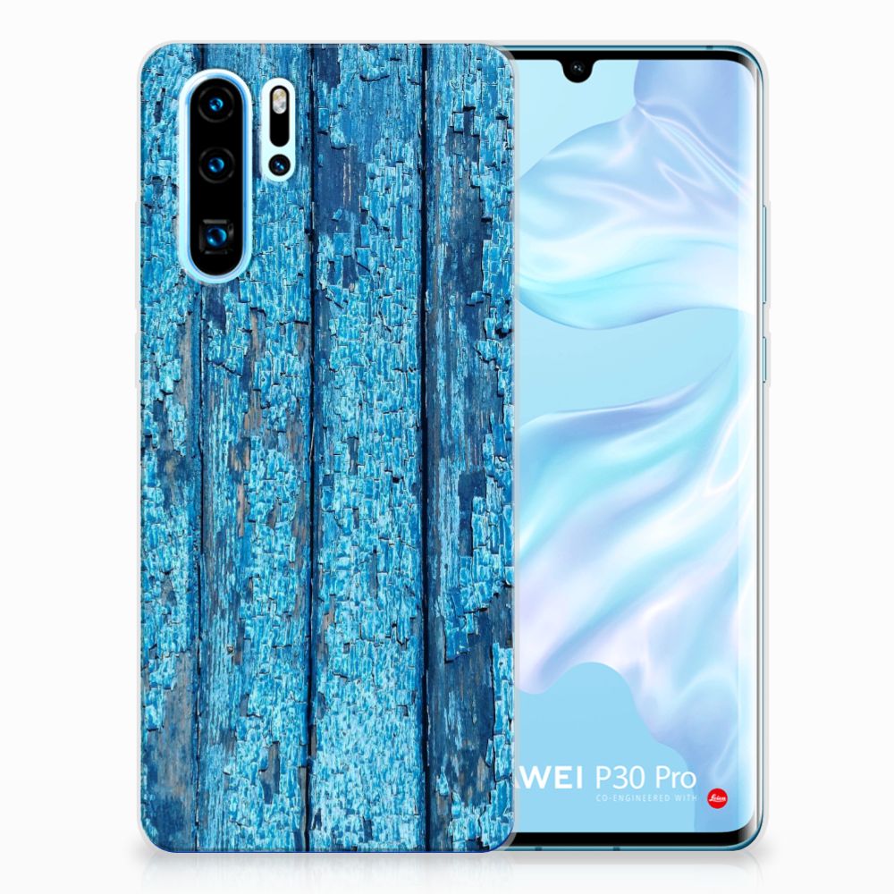 Huawei P30 Pro Bumper Hoesje Wood Blue