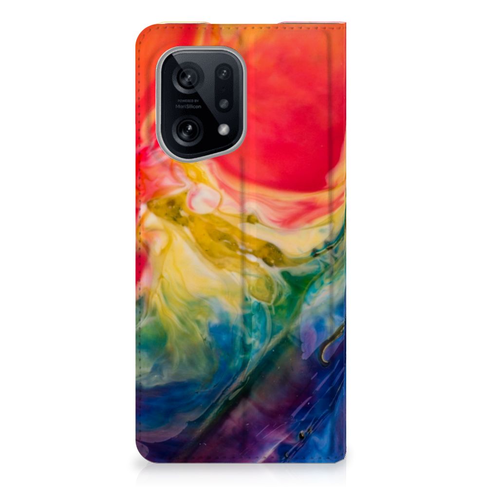 Bookcase OPPO Find X5 Watercolor Dark - B2C Telecom