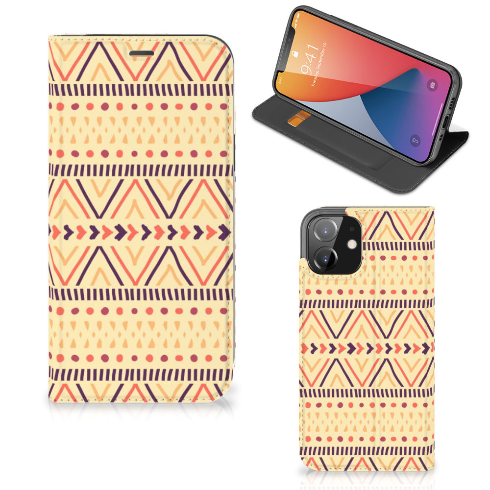 iPhone 12 | iPhone 12 Pro Hoesje met Magneet Aztec Yellow