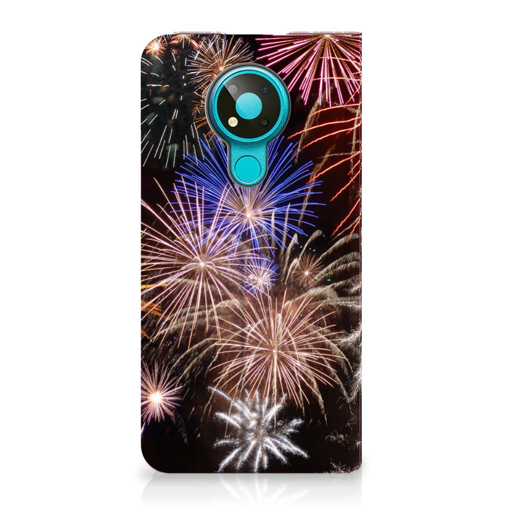 Nokia 3.4 Hippe Standcase Vuurwerk - B2C Telecom