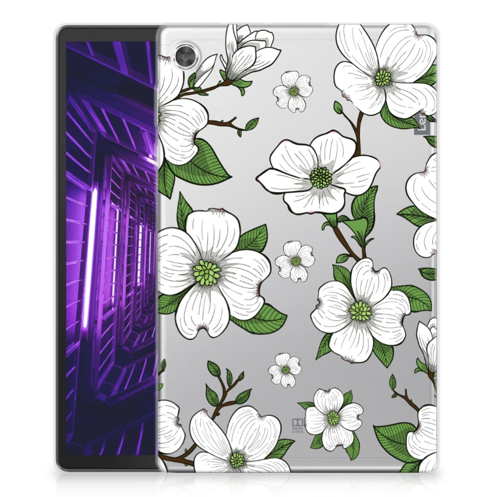 Lenovo Tab M10 Plus Siliconen Hoesje Dogwood Flowers - B2C Telecom