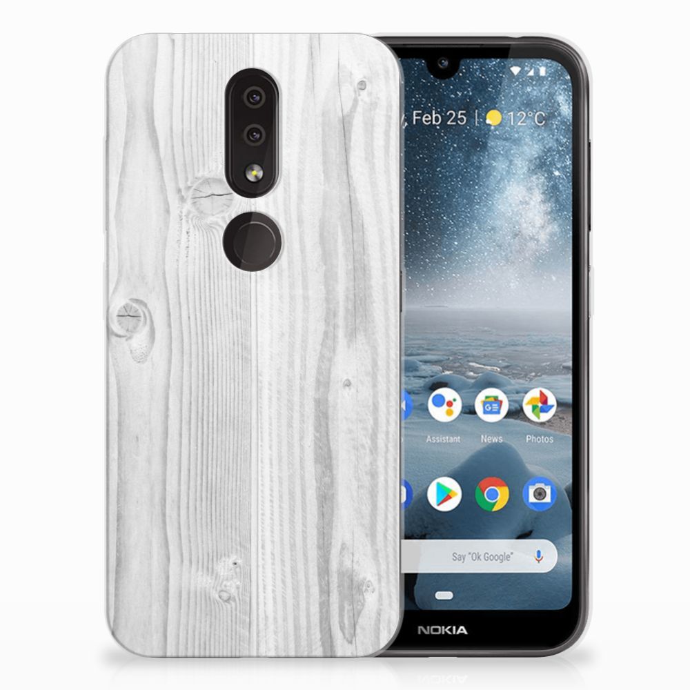 Nokia 4.2 Bumper Hoesje White Wood