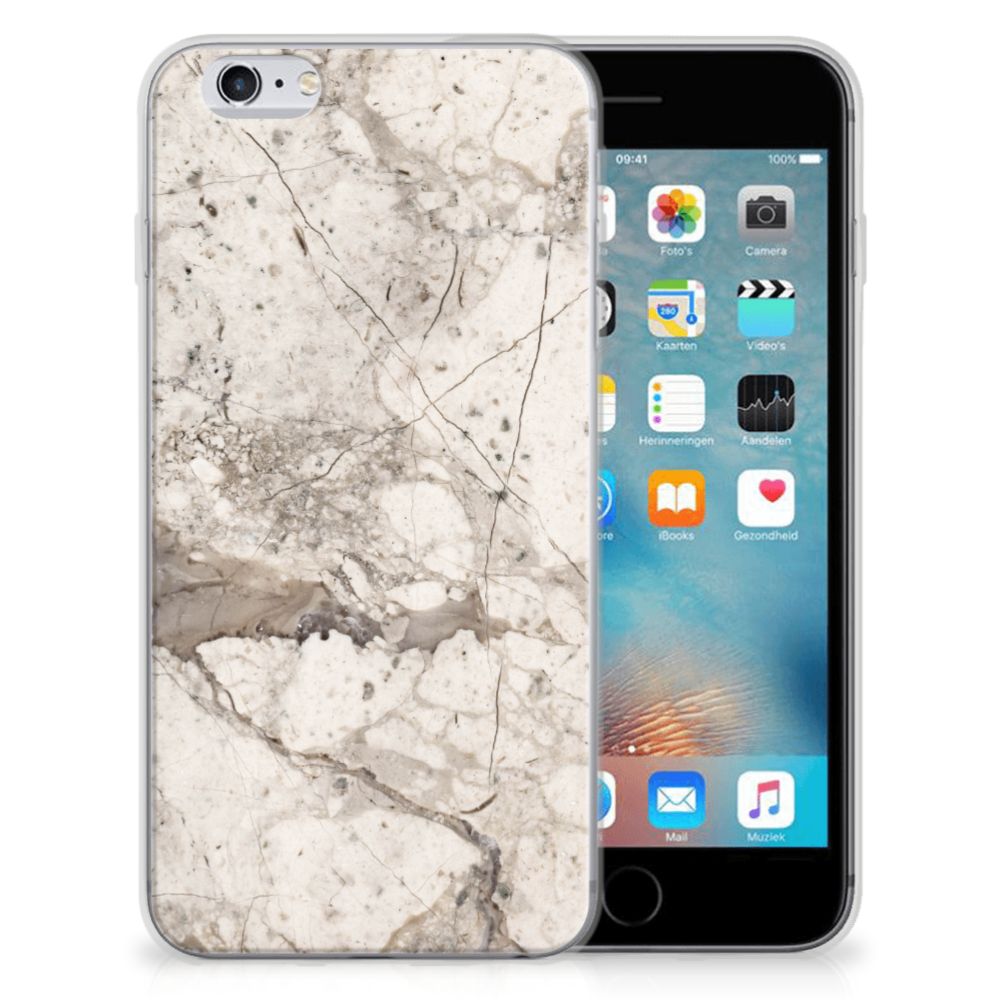 Apple iPhone 6 | 6s TPU Siliconen Hoesje Marmer Beige