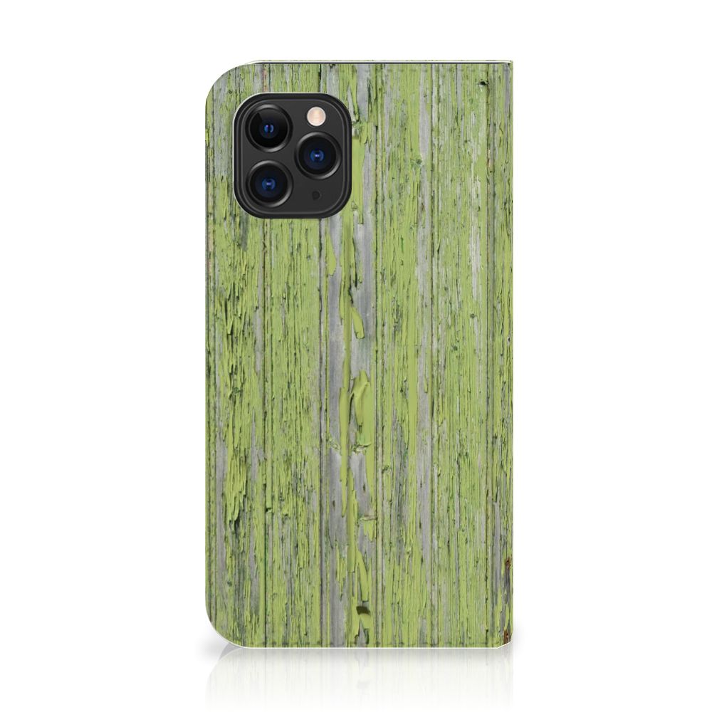 Apple iPhone 11 Pro Book Wallet Case Green Wood