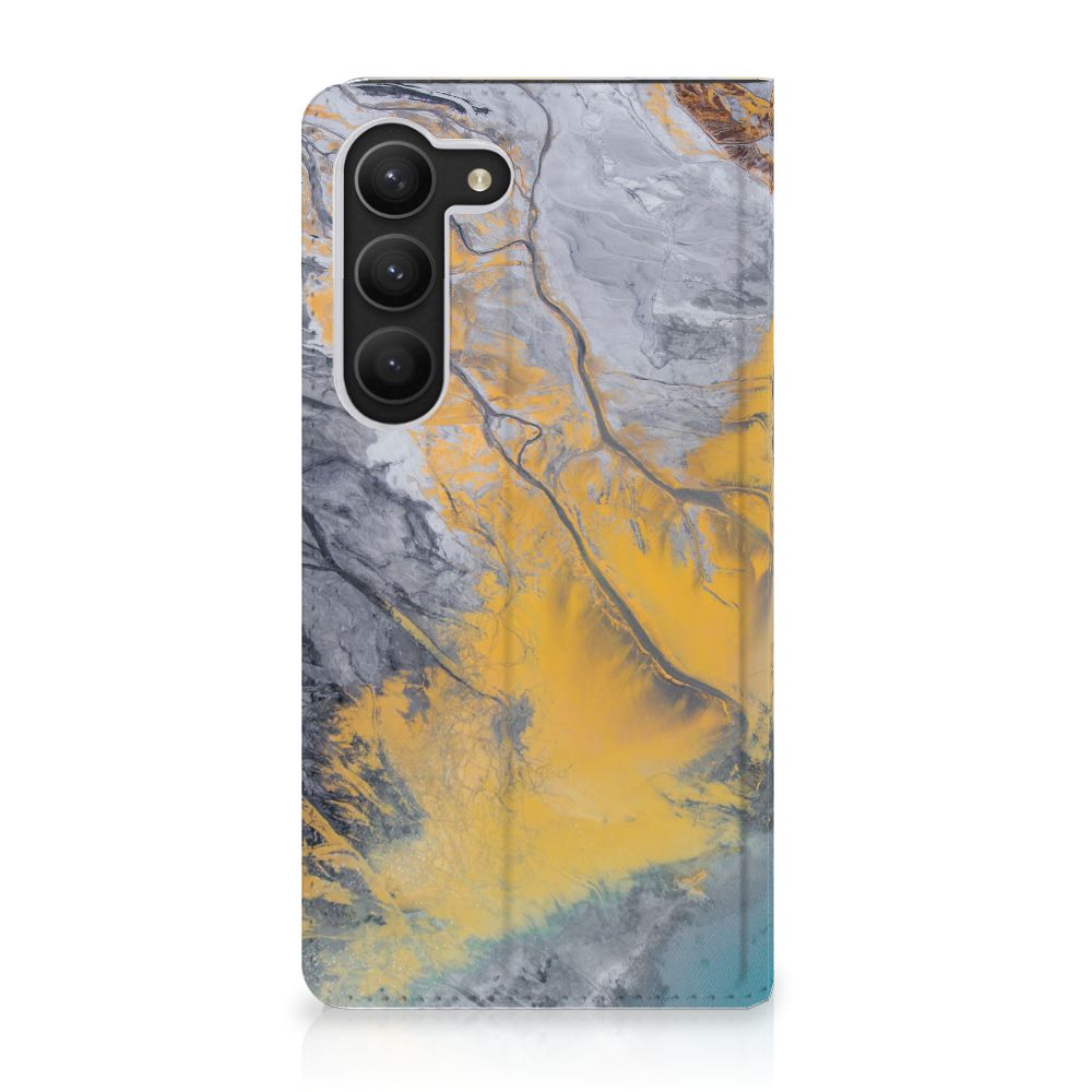 Samsung Galaxy S23 Standcase Marble Blue Gold - B2C Telecom