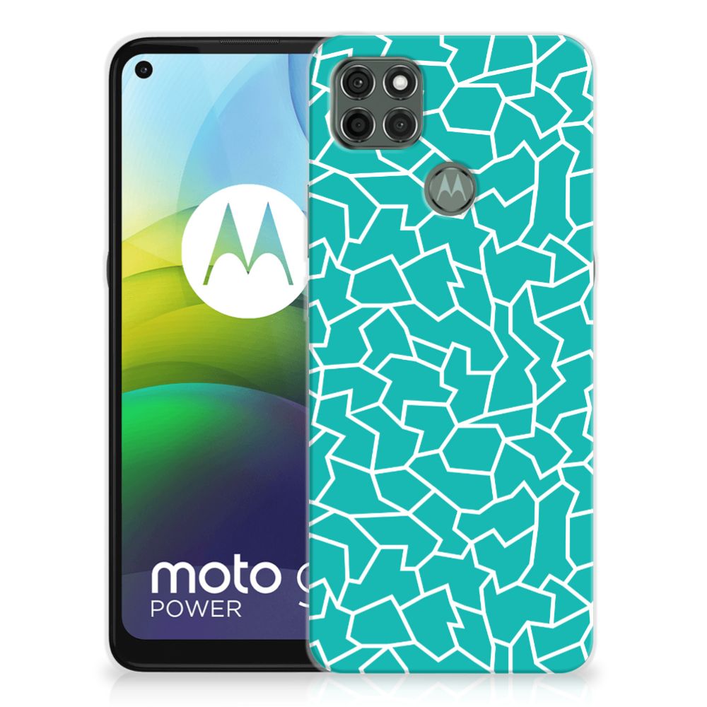 Motorola Moto G9 Power Hoesje maken Cracks Blue